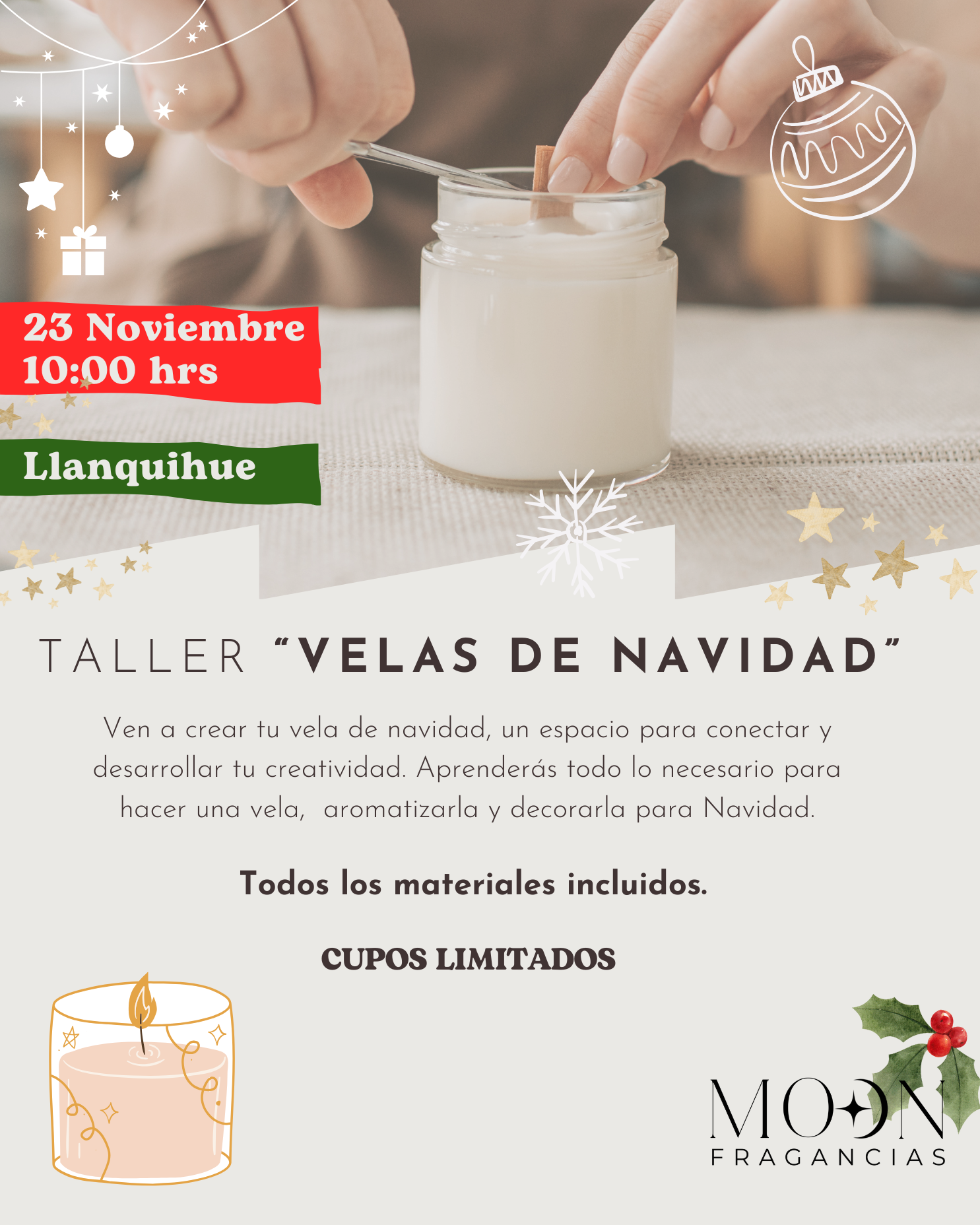 Taller velas de Navidad